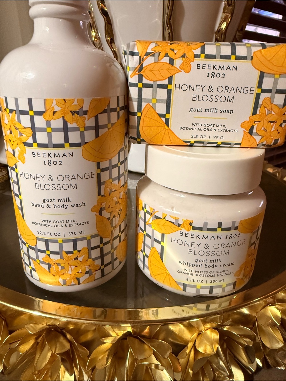 Beekman 1802 Honey & Orange Blossom Hand + Body Care Trio